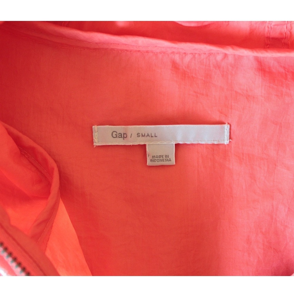 Gap Y2K Vibrant Orange Utility Hooded Windbreaker Jacket Small Lightweight Nylon - Picture 6 of 8